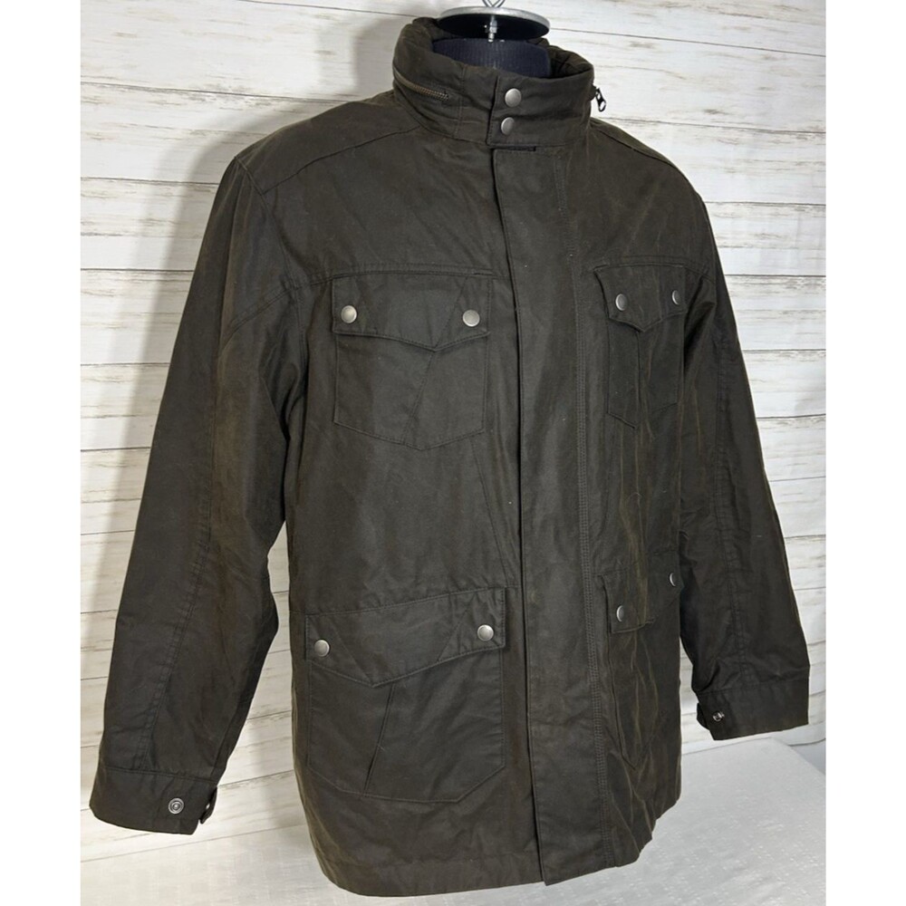 TRIPLE AUGHT DESIGN Sz XL Mens Brown Waxed Wax Cotton Field Jacket Coat Scottish